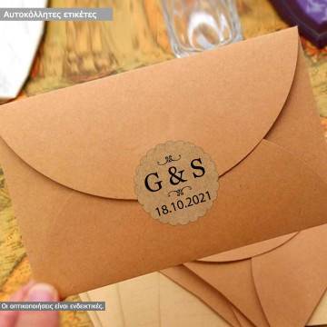 Sticker label Craft paper scallop