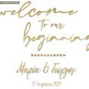 Canvas print Wedding decoration , welcome to our beginning signature