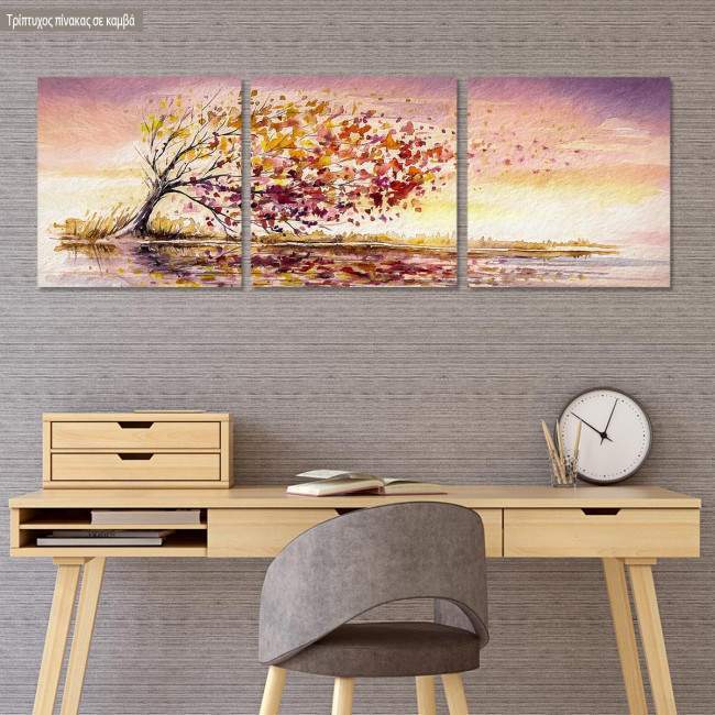 Canvas print Autumn wind,3 panels