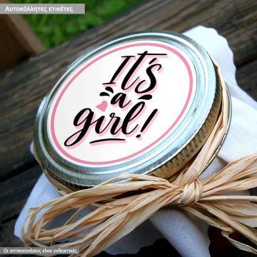 Sticker label It's a girl