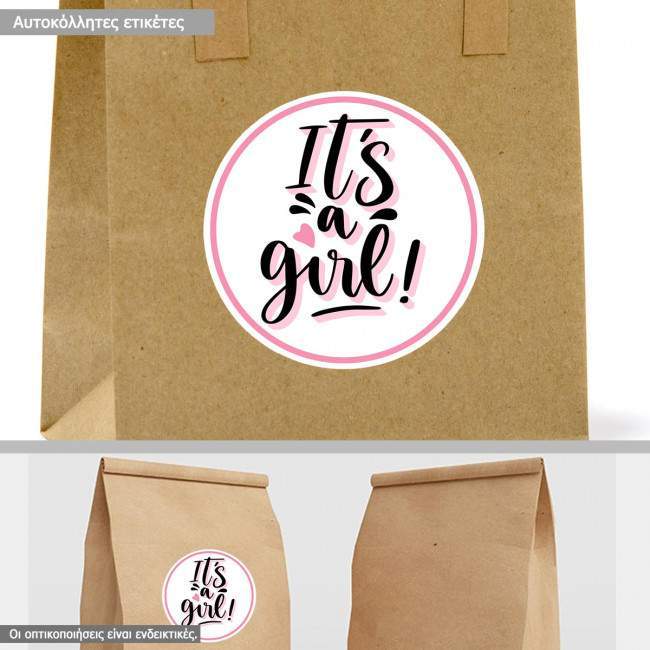 Sticker label It's a girl