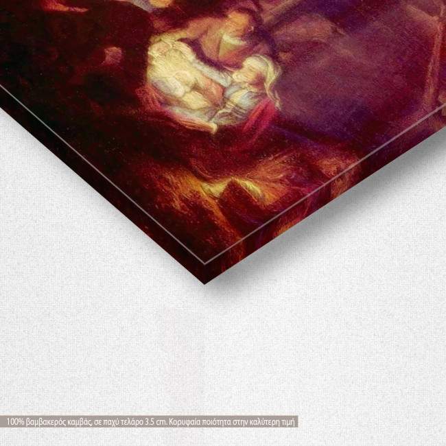 Canvas print Adoring the holy child, Rembrandt