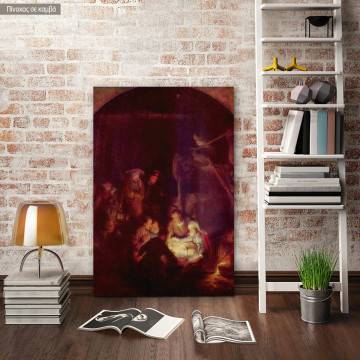 Canvas print Adoring the holy child, Rembrandt