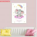 Kids canvas print Elephant watercolor