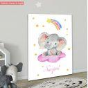 Kids canvas print Elephant watercolor