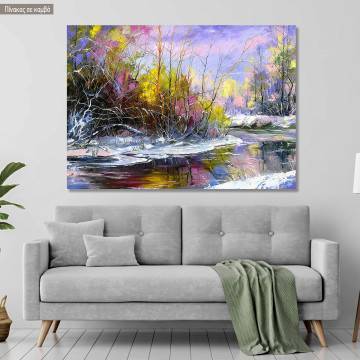 Canvas print River, Winter river