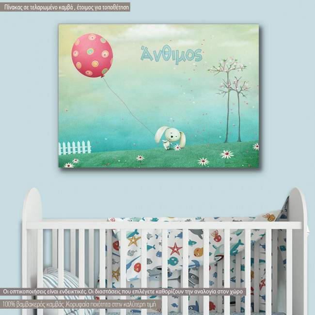 Kids canvas print Playful rabbit