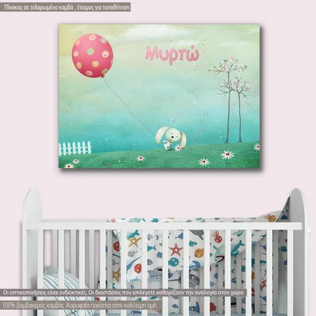 Kids canvas print Playful rabbit