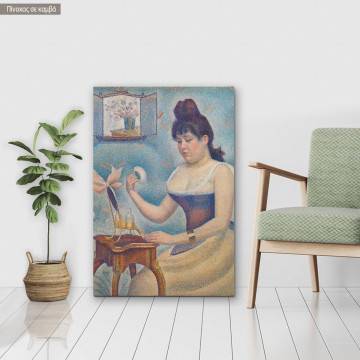 Πίνακας ζωγραφικής Young woman powdering herself, Georges Seurat, αντίγραφο σε καμβά