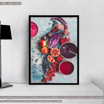 Food collage I,  κάδρο, μαύρη κορνίζα