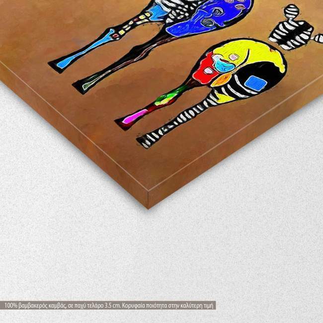 Πίνακας σε καμβά Pop art zebras, τρίπτυχος, λεπτομέρεια