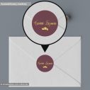 Sticker label for envelope wedding rings