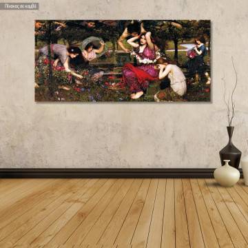 Πίνακας ζωγραφικής Flora and the Zephyrs, Waterhouse J. W. panoramic, αντίγραφο σε καμβά
