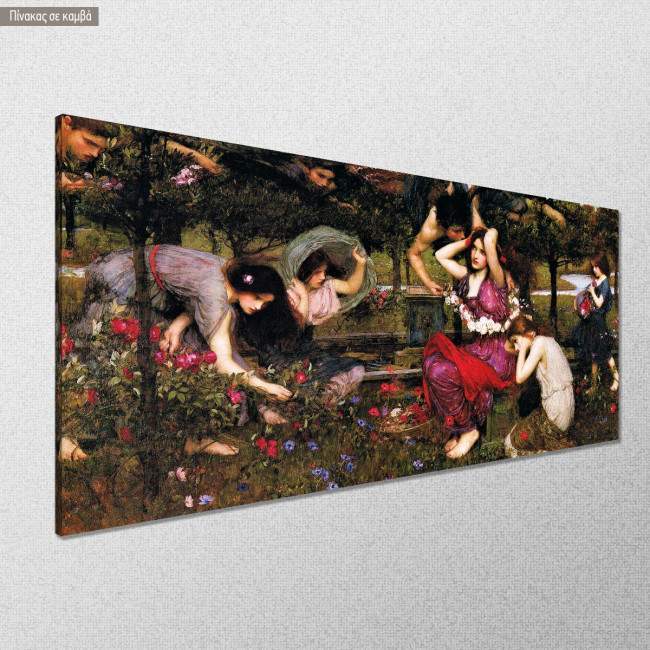 Canvas print Flora and the Zephyrs, Waterhouse J. W. panoramic