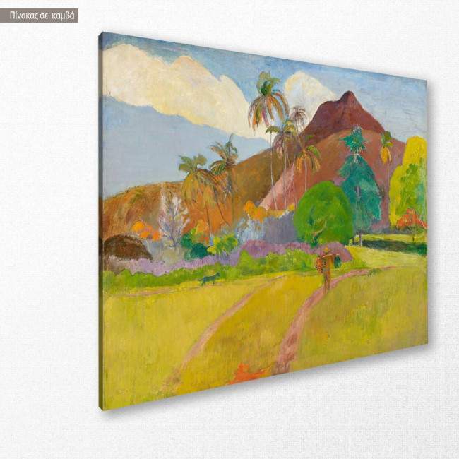 Canvas print Tahitian landscape, Gauguin P.
