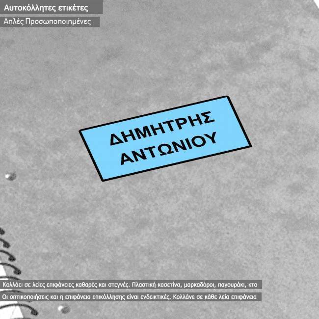 Αυτοκόλλητες ετικέτες για σχολείο απλές, προσωποποιημένες