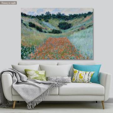 Πίνακας ζωγραφικής Poppie field, Monet C, αντίγραφο σε καμβά