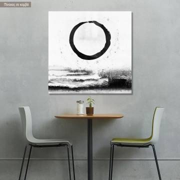 Πίνακας σε καμβά Black circle in white background