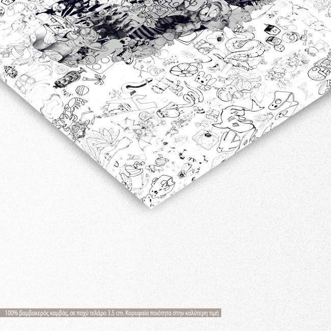 Canvas print Doodle skull