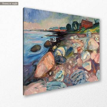Canvas print Shore with red house Munch E. Framed canvas View 1 2