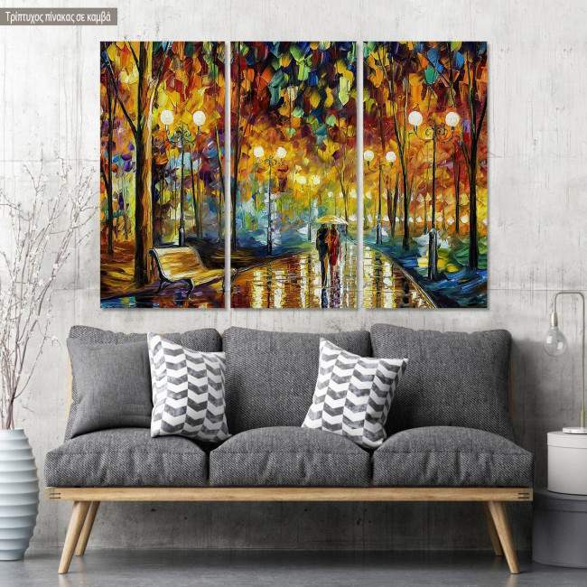 Canvas print Rain reflections,3 panels