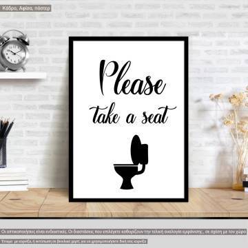 Please take a seat, κάδρο, μαύρη κορνίζα