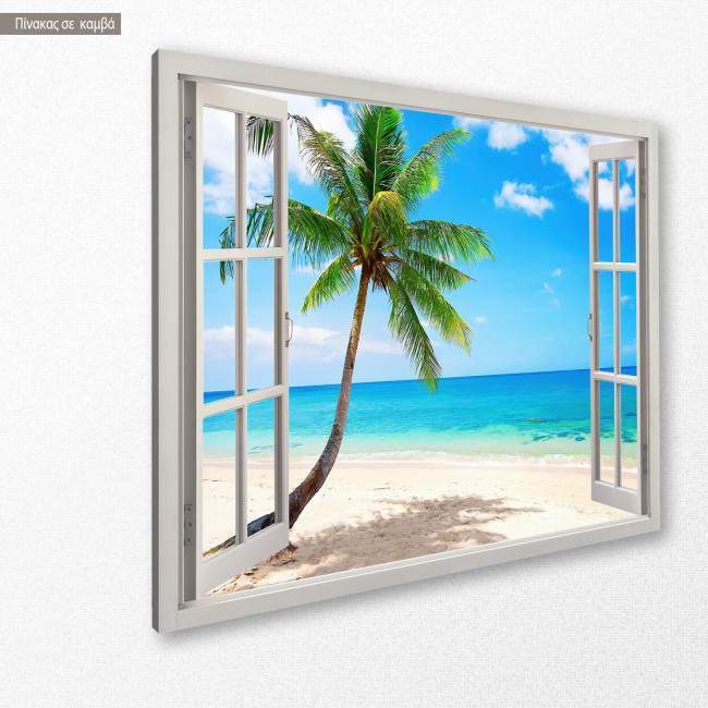 Πίνακας σε καμβά Φοίνικας, Palm tree view, κοντινό