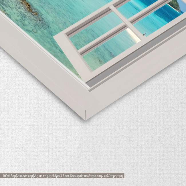 Πίνακας σε καμβά Παράθυρο, Summer vacation window, καμβάς 8