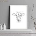 Geometric animals Buffalo κάδρο, λευκή κορνίζα