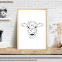 Geometric animals Buffalo, κάδρο ξύλινη κορνίζα