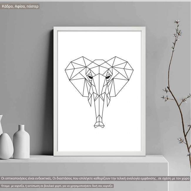 Geometric animals Elephant, Poster