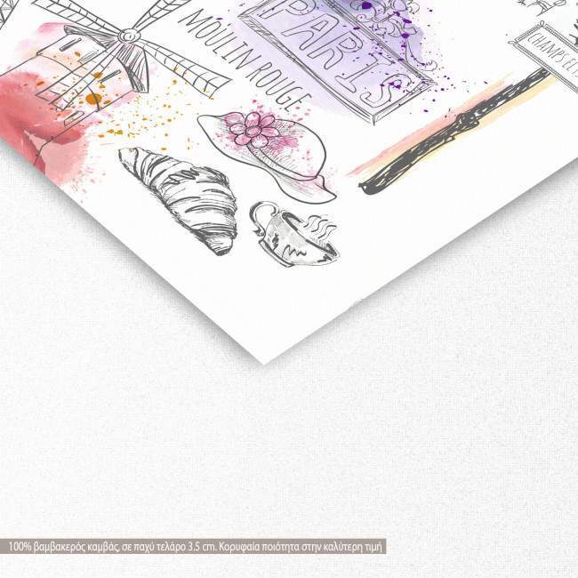 Πίνακας σε καμβά Γαλλία, France artwork, λεπτομέρεια