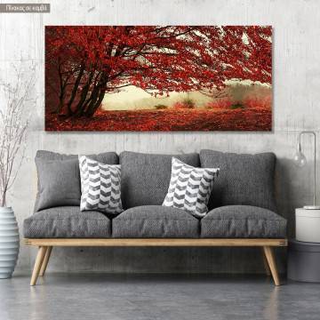 Canvas print Red forest, panoramic