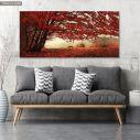 Canvas print Red forest, panoramic