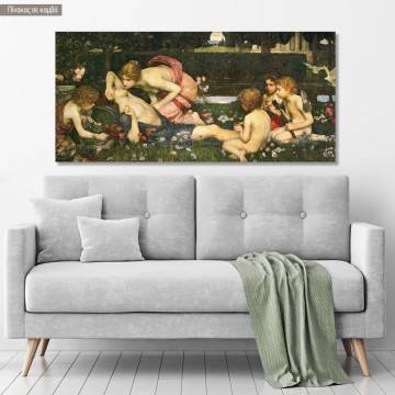 Canvas print The awakening of Adonis, Waterhouse J. W. panoramic