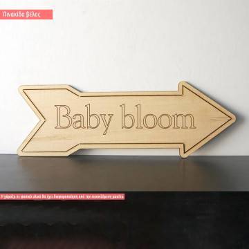 Wooden sign arrow Baby bloom