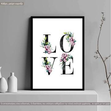 Blossomed love I, κάδρο, μαύρη κορνίζα