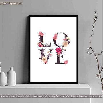 Blossomed love III, κάδρο, μαύρη κορνίζα