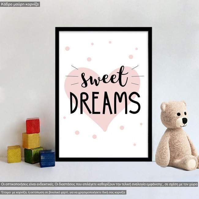 Poster Sweet dreams pink heart