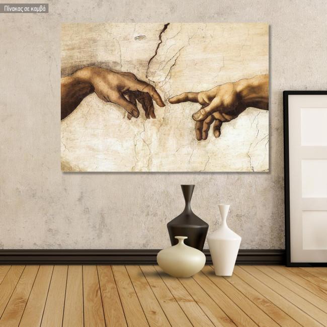 Canvas print The creation of Adam, Michelangelo