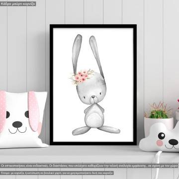 Rabbit gray pink watercolor