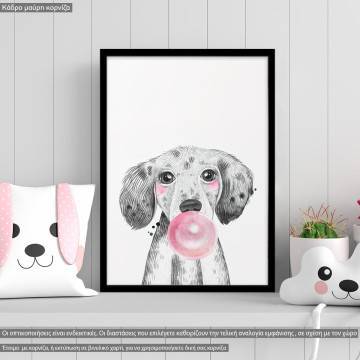 Bubble puppy, κάδρο, μαύρη κορνίζα 2