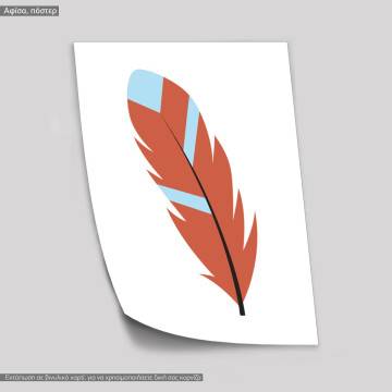 Tribal feather V, κάδρο, μαύρη κορνίζα 2