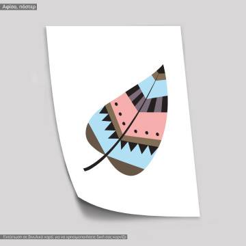 Tribal leaf II, κάδρο, μαύρη κορνίζα 2