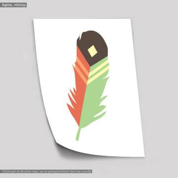 Tribal feather III, κάδρο, μαύρη κορνίζα 2