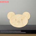 Wooden little bear face