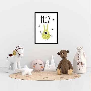 Hey monster, κάδρο, μαύρη κορνίζα 2