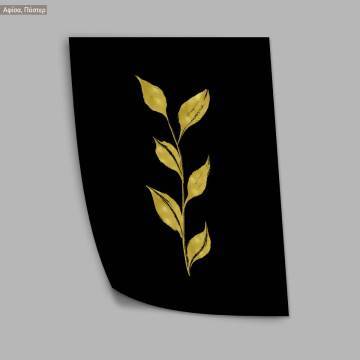 Gold Branches IV, κάδρο, μαύρη κορνίζα, Λευκό 2