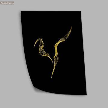 Gold Branches IX, κάδρο, μαύρη κορνίζα, Λευκό 2