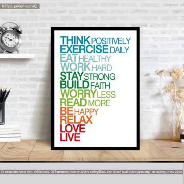 Think positively colored, poster
